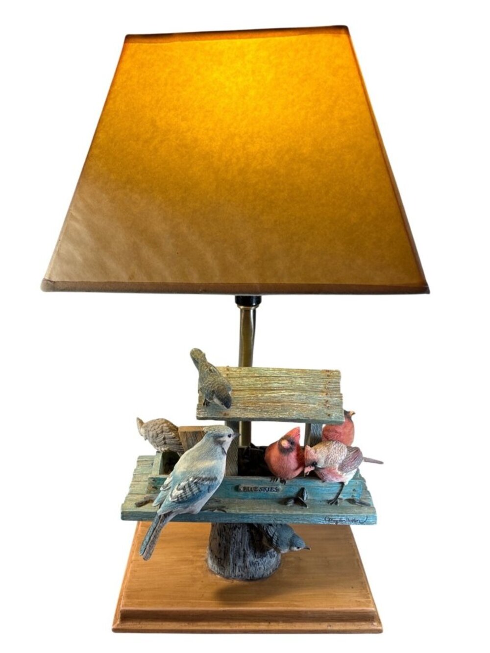 Marjolein Bastin Blue Skies Table Lamp Bird FeederSongbirds Cardinals Hallmark
